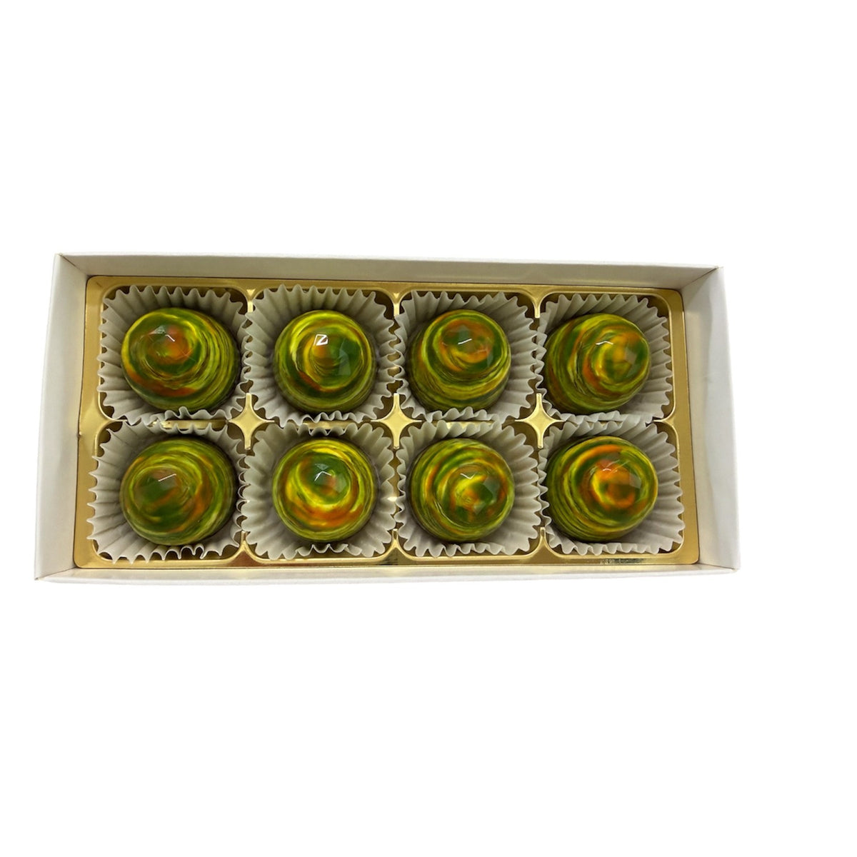 Signaturæske – calamansi og hasselnød, 8 stk.