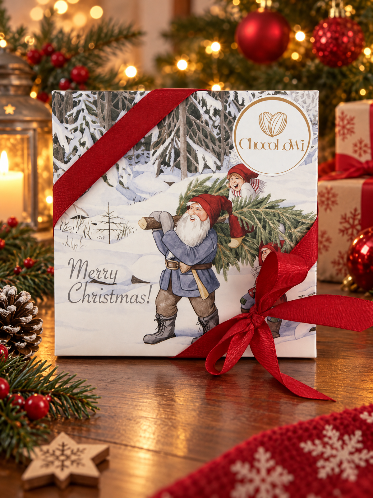 Juleæske med 9 fyldte chokolader